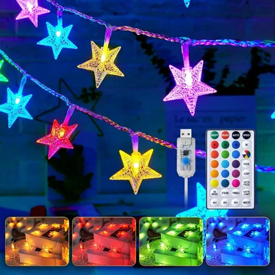 Minetom 23ft Star String Lights for Bedroom, thumbnail 3