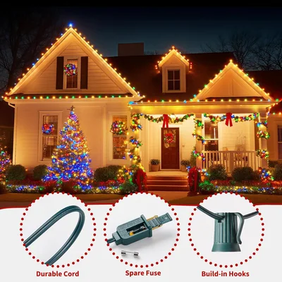 Minetom C9 String Lights Outdoor Christmas Lights 25 Feet Multicolor for Patio, thumbnail 4