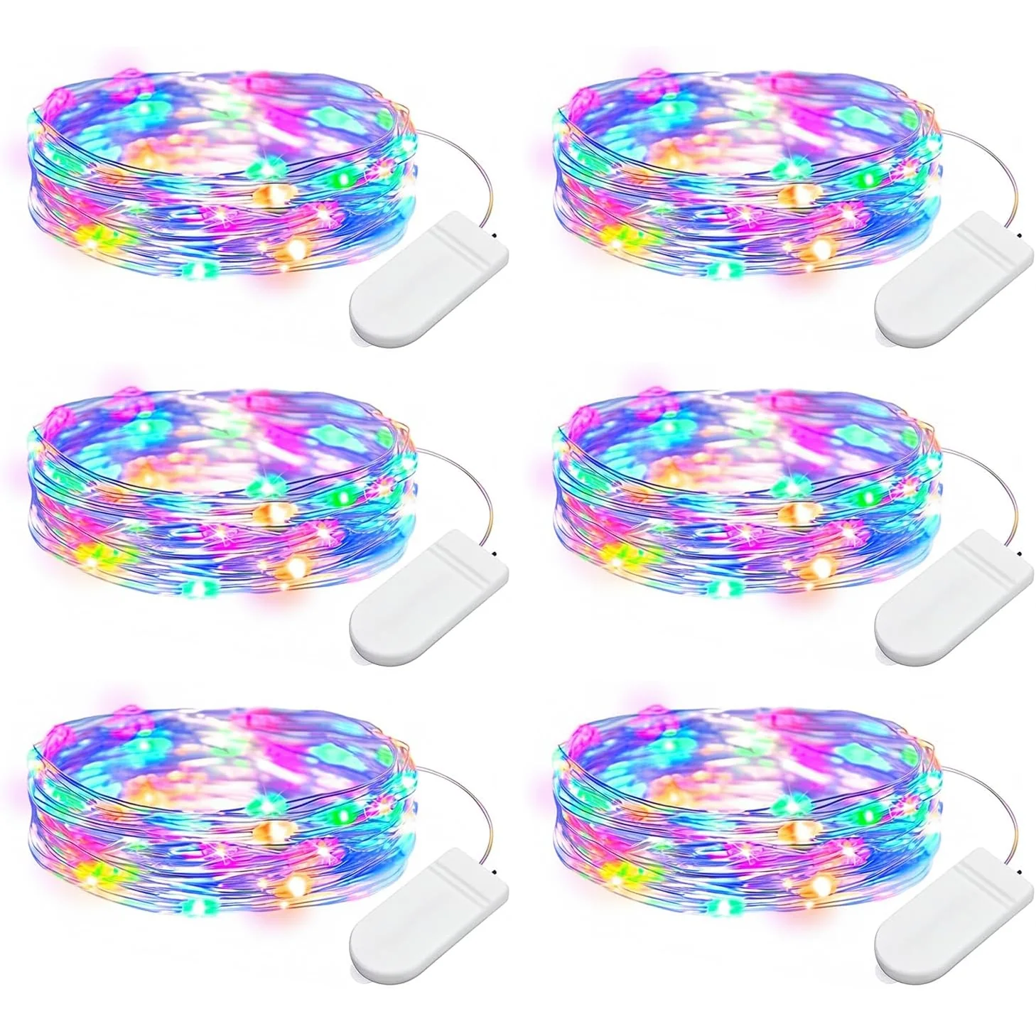 Minetom 6 Pack Battery Operated LED Fairy Lights for Christmas Decor, 6 Pack - Multicolor, photo 11