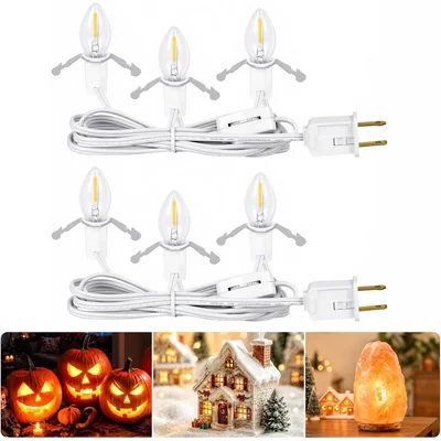 Minetom Christmas Village Lights Accessory Cord with LED Bulb, thumbnail 1