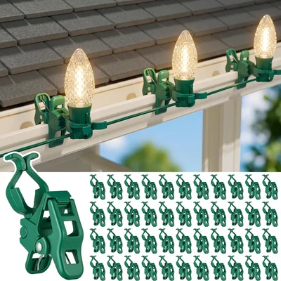 Minetom C7 C9 Christmas Light Clips 100 Count Universal Spring Outdoor, thumbnail 3