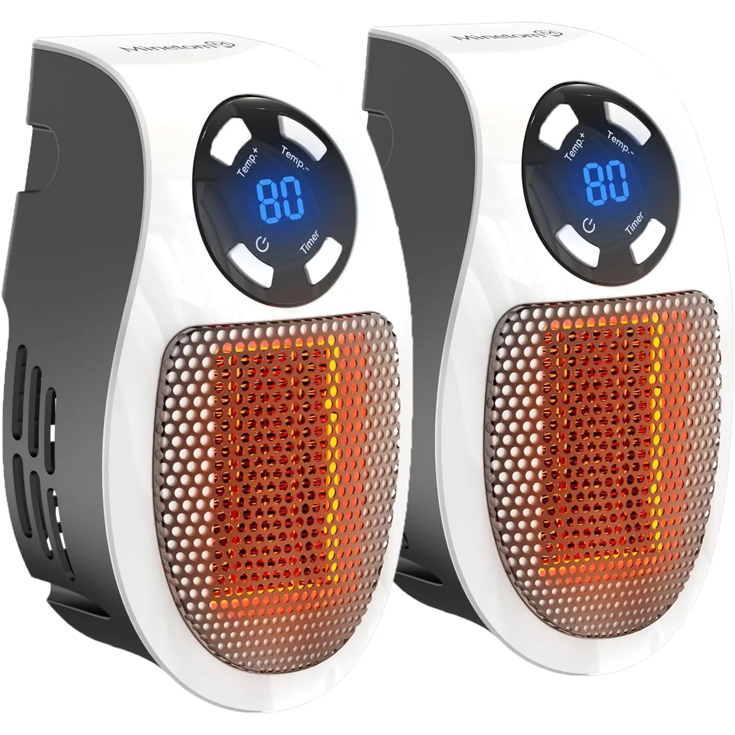 Minetom 450W Space Heater, white, Plug-In Heater - 2 Pack, photo 2