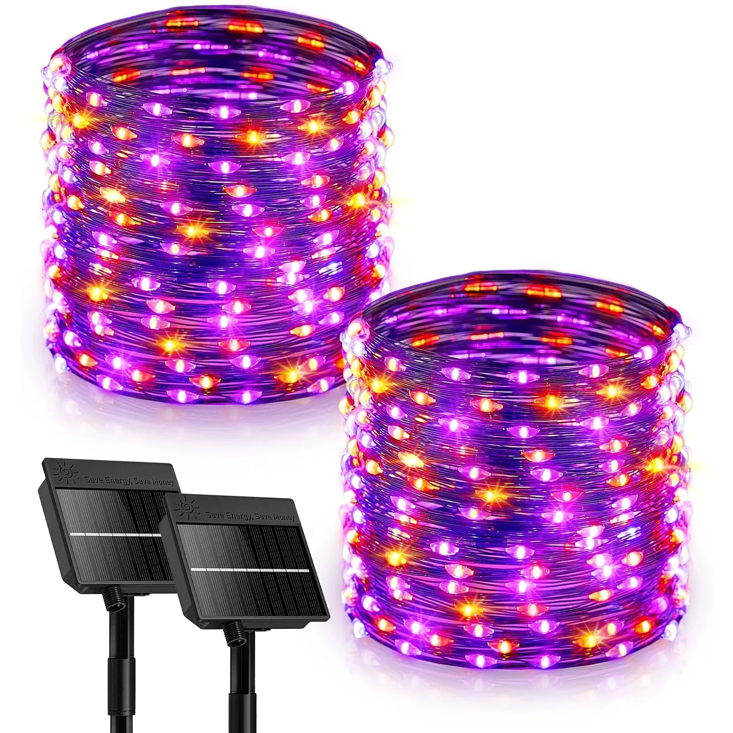 Minetom Solar Fairy Lights, Orange&Purple, 2 Pack, photo 3