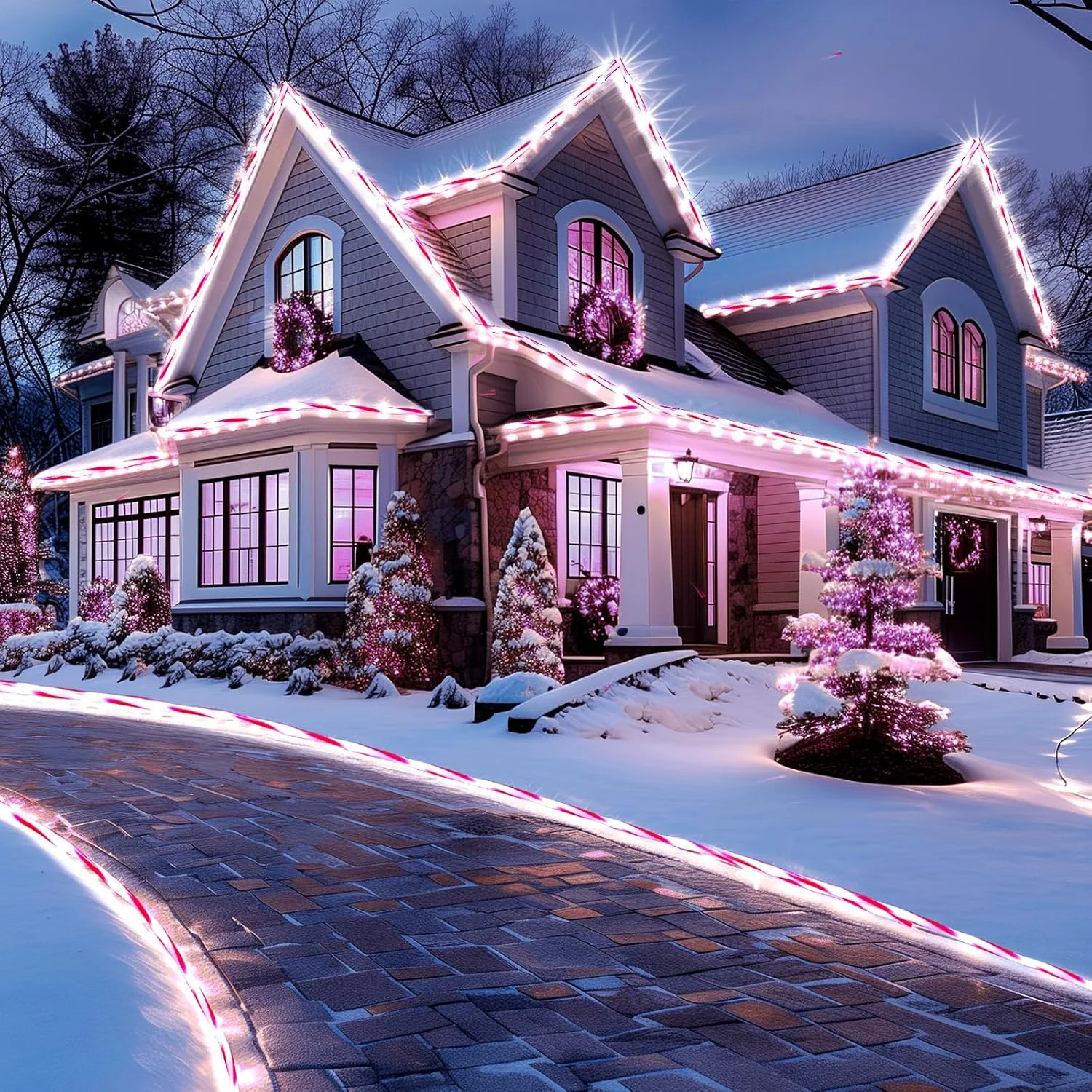 Minetom Christmas Lights Outdoor, 66FT 400 LED Candy Cane Rope Light Outdoor, photo 3