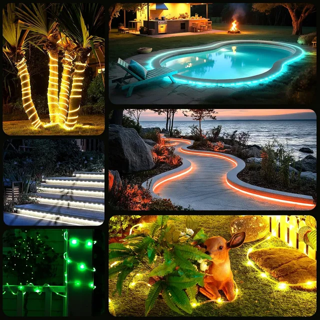 Minetom Color Changing Rope Lights Outdoor