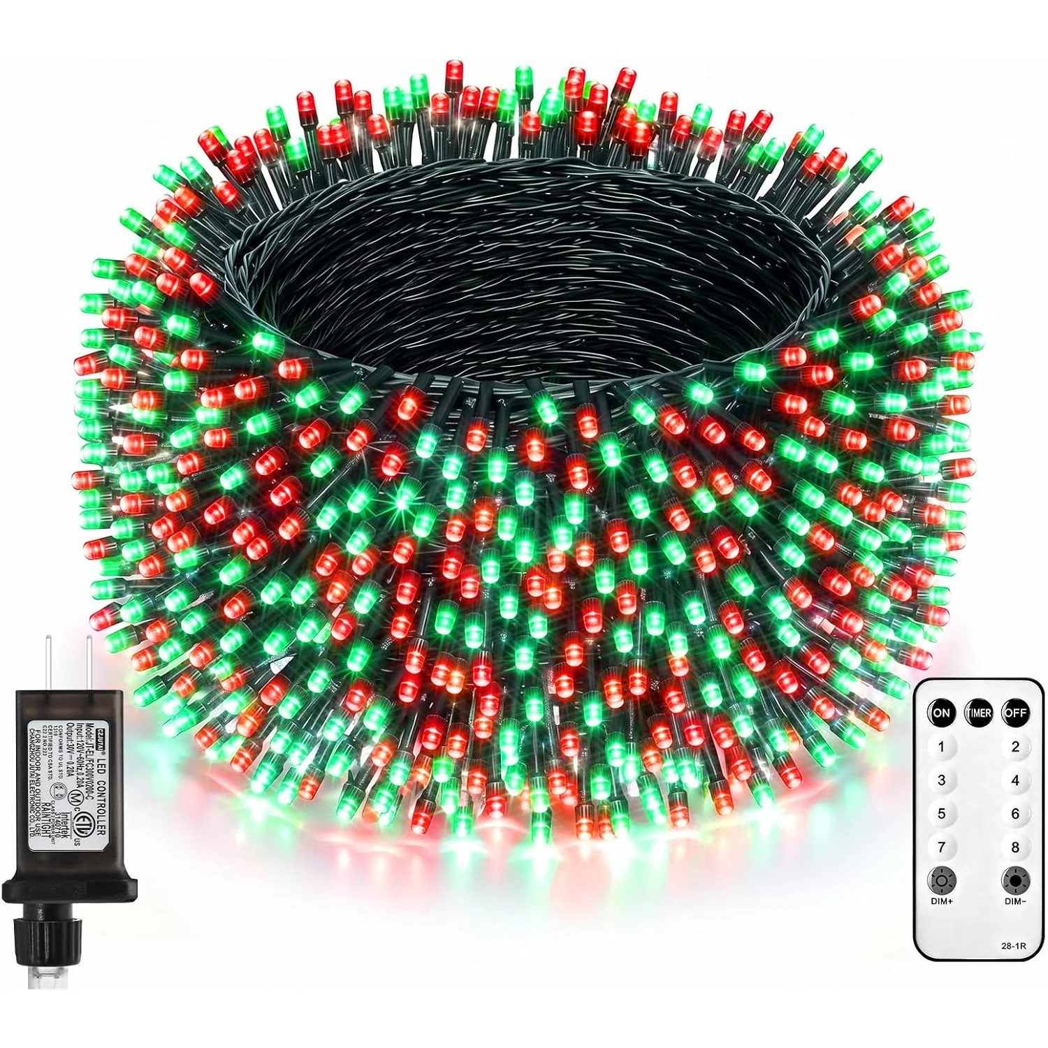 Minetom Red Green White Christmas Lights, Red & Green Lights, 66 Ft, photo 3