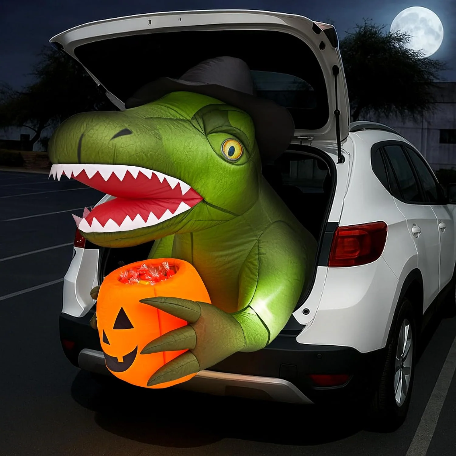 Minetom 3.44 FT Trunk or Treat Car Decorations Kit with 4 LEDs for Car, Green, photo 1
