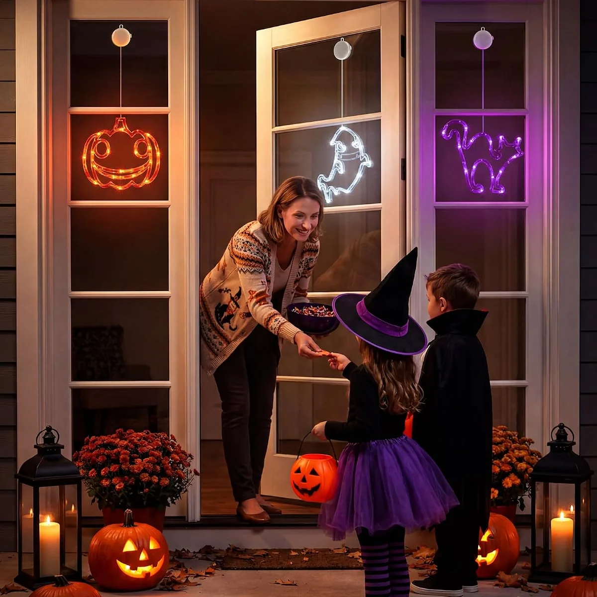 Minetom 3 Pack Halloween Windows Lights, photo 2