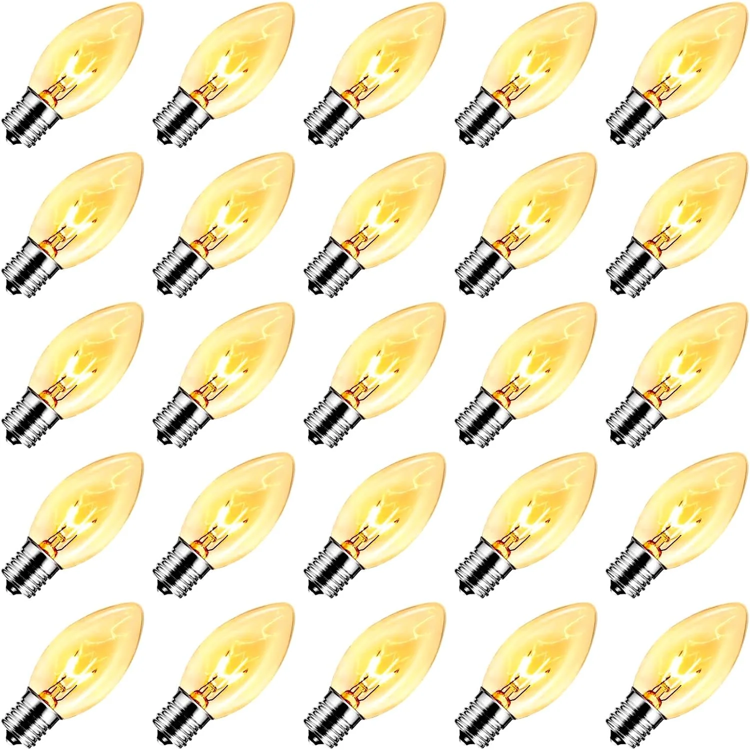 Minetom 50 Pack C9 Clear Replacement Bulbs for Christmas Lights, photo 1