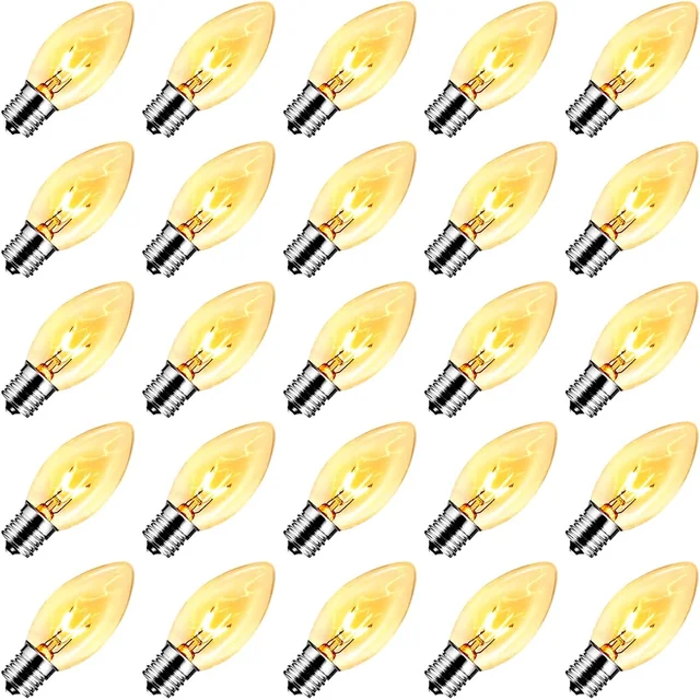 Minetom 50 Pack C9 Clear Replacement Bulbs for Christmas Lights