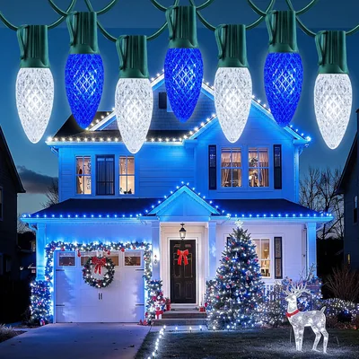 Minetom C9 Christmas Lights Outdoor, 100FT 100LED Pure White Outdoor Lights, thumbnail 4