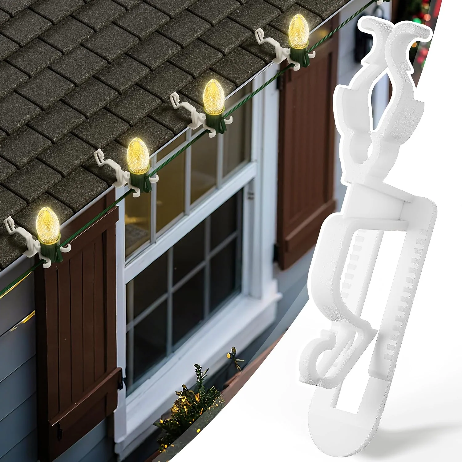 Minetom Christmas Light Clips, Upgrade White, 100 Pack, photo 1