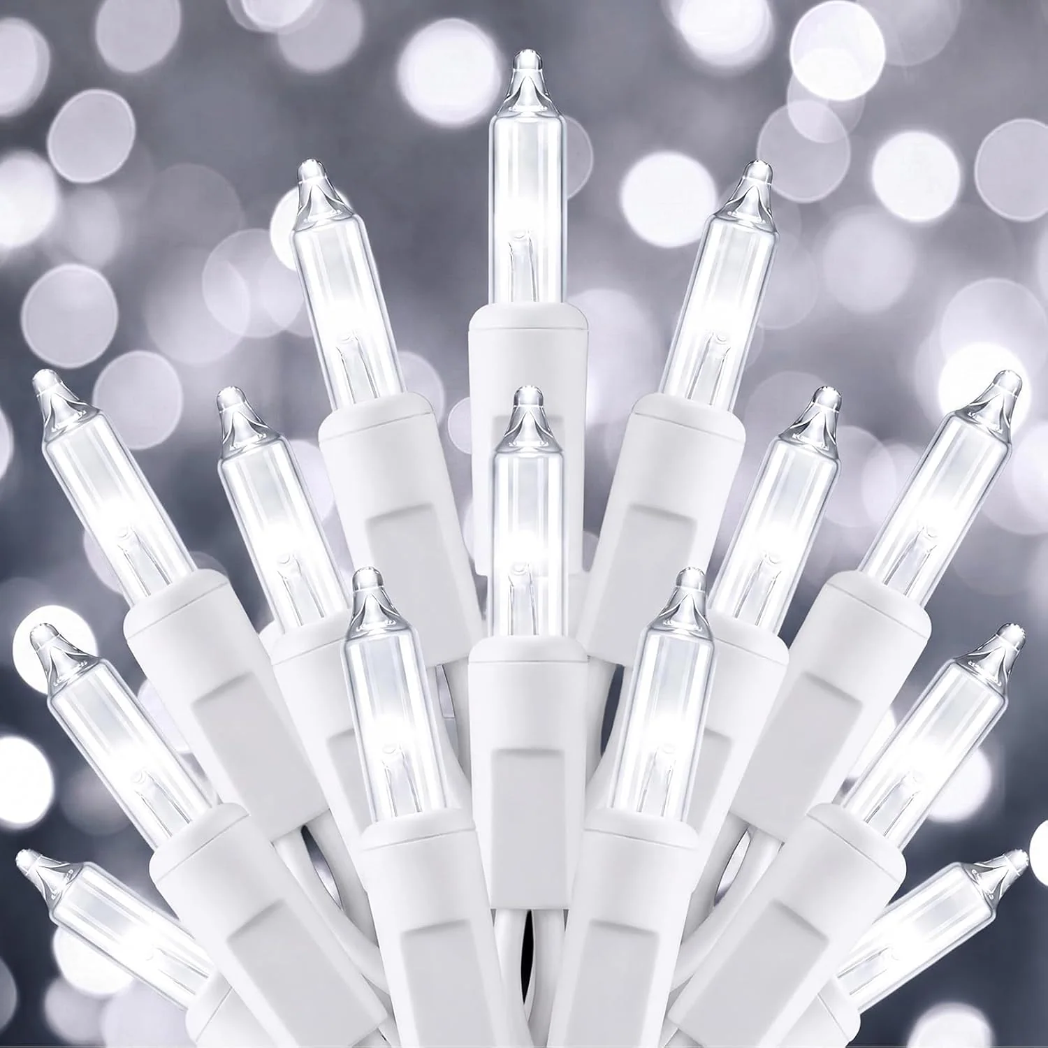 Minetom Warm White Christmas String Lights 100 Count 20 Feet, Pure White-White Wire, 100 Count, photo 3