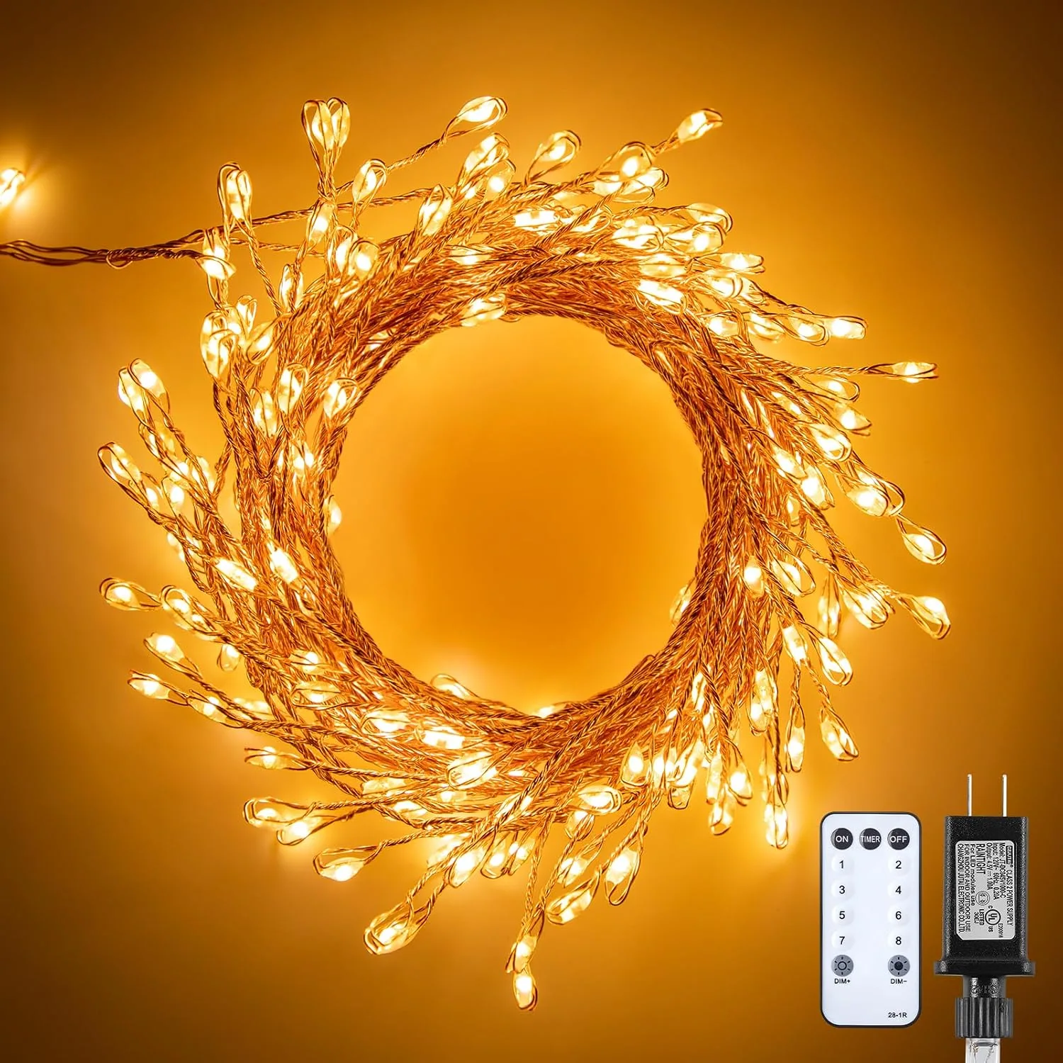 Minetom Halloween Fairy Lights Plug, Warm White, 200LEDs&Remote, photo 3