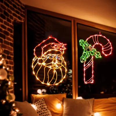 Minetom Christmas Window Silhouette Lights Decorations, thumbnail 3