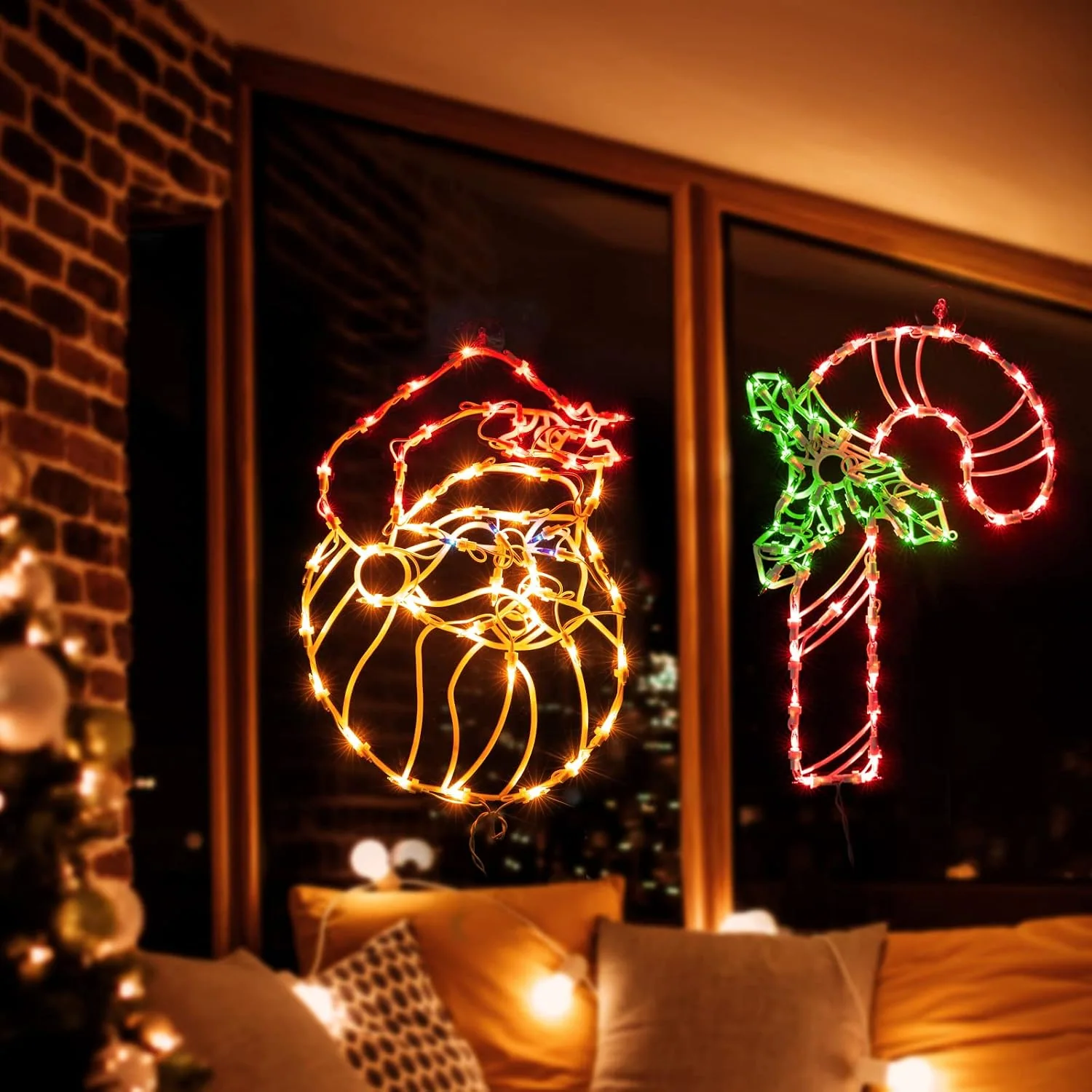 Minetom Christmas Window Silhouette Lights Decorations, photo 3