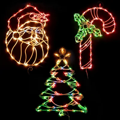 Minetom Christmas Window Silhouette Lights Decorations, thumbnail 1