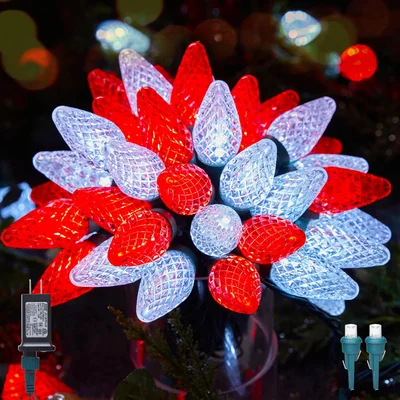 Minetom C9 LED Christmas Lights Outdoor Timer 8 Modes 100 Lights Blue Pure, thumbnail 3