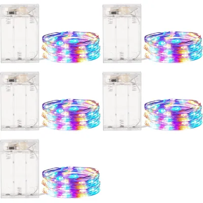 Minetom Fairy Lights Battery Operated, 5 Pack 7 FT 20 LED String Lights, thumbnail 7