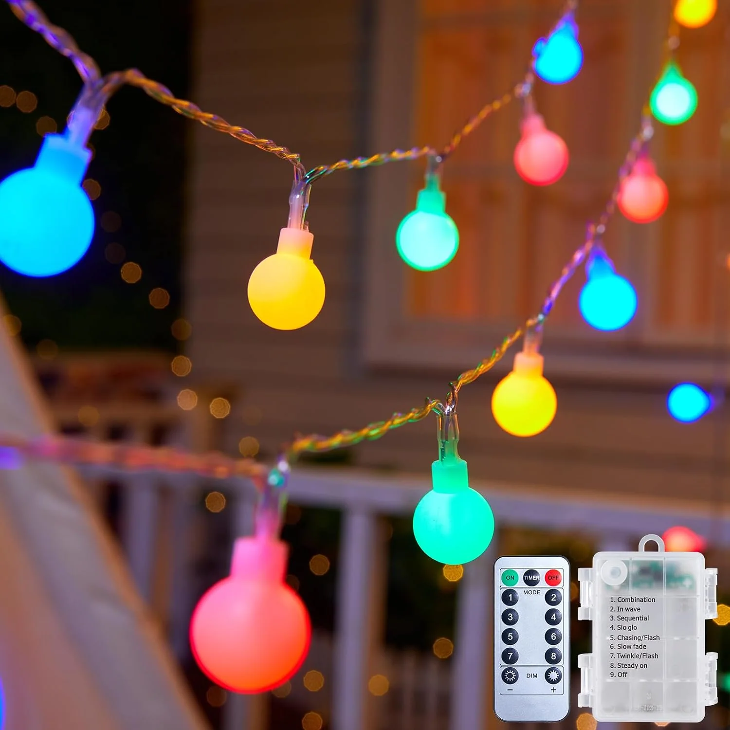 Minetom Globe String Lights Battery Operated, Multicolor, 1 Pack, photo 1