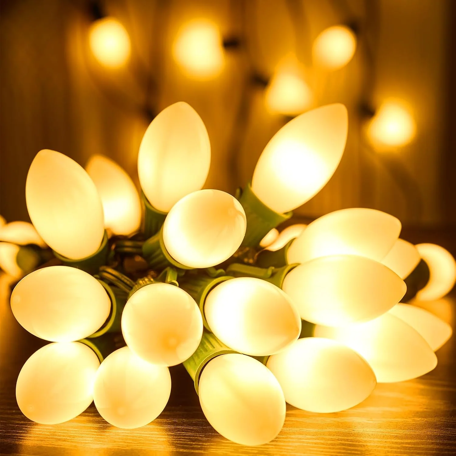 Minetom Vintage C9 LED Christmas Lights Outdoor, Warm White, 25FT, photo 8