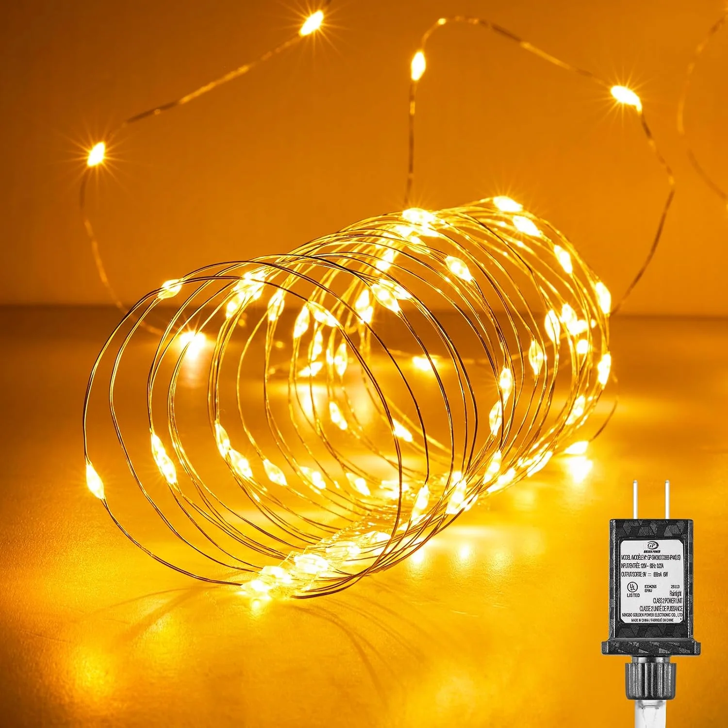 Minetom Fairy Lights Plug, Warm White, 100 LEDs - 2Pack, photo 6