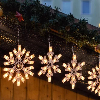Minetom Christmas Snowflake Icicle String Lights with 6 Drops, thumbnail 4