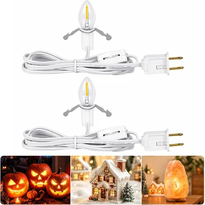Minetom Christmas Village Lights Accessory Cord with LED Bulb, thumbnail 4