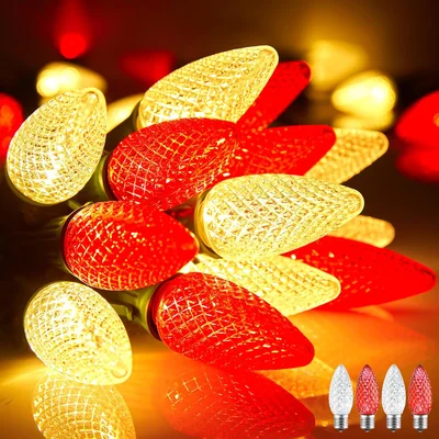 Minetom C9 Christmas Lights Outdoor, 100FT 100LED Pure White Outdoor Lights, thumbnail 5