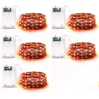 Minetom Fairy Lights Battery Operated, 5 Pack 7 FT 20 LED String Lights, thumbnail 6