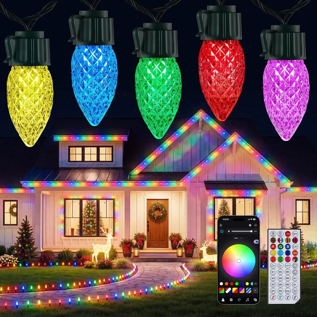 Minetom 115FT 100LED Smart C9 Christmas Lights Outdoor with App Control