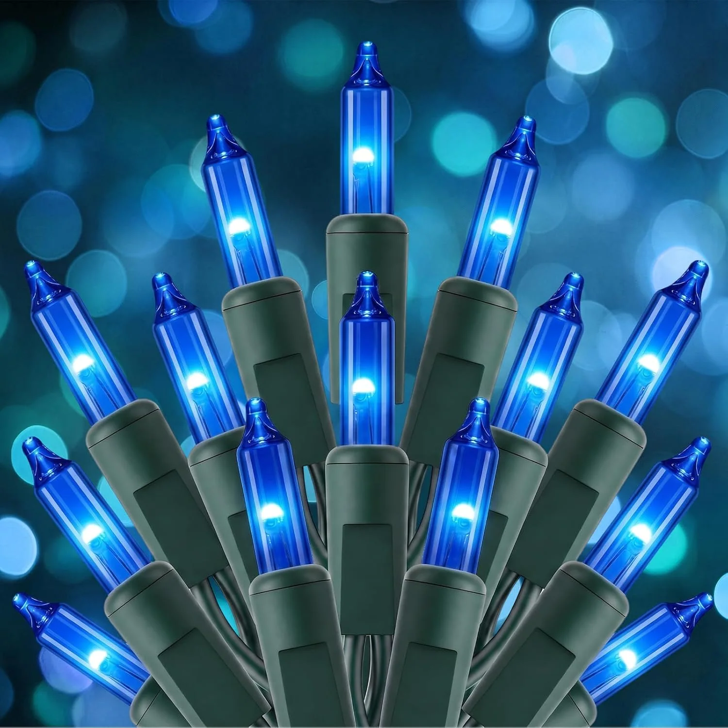 Minetom Warm White Christmas String Lights 100 Count 20 Feet, Blue-Green Wire, 100 Count, photo 4