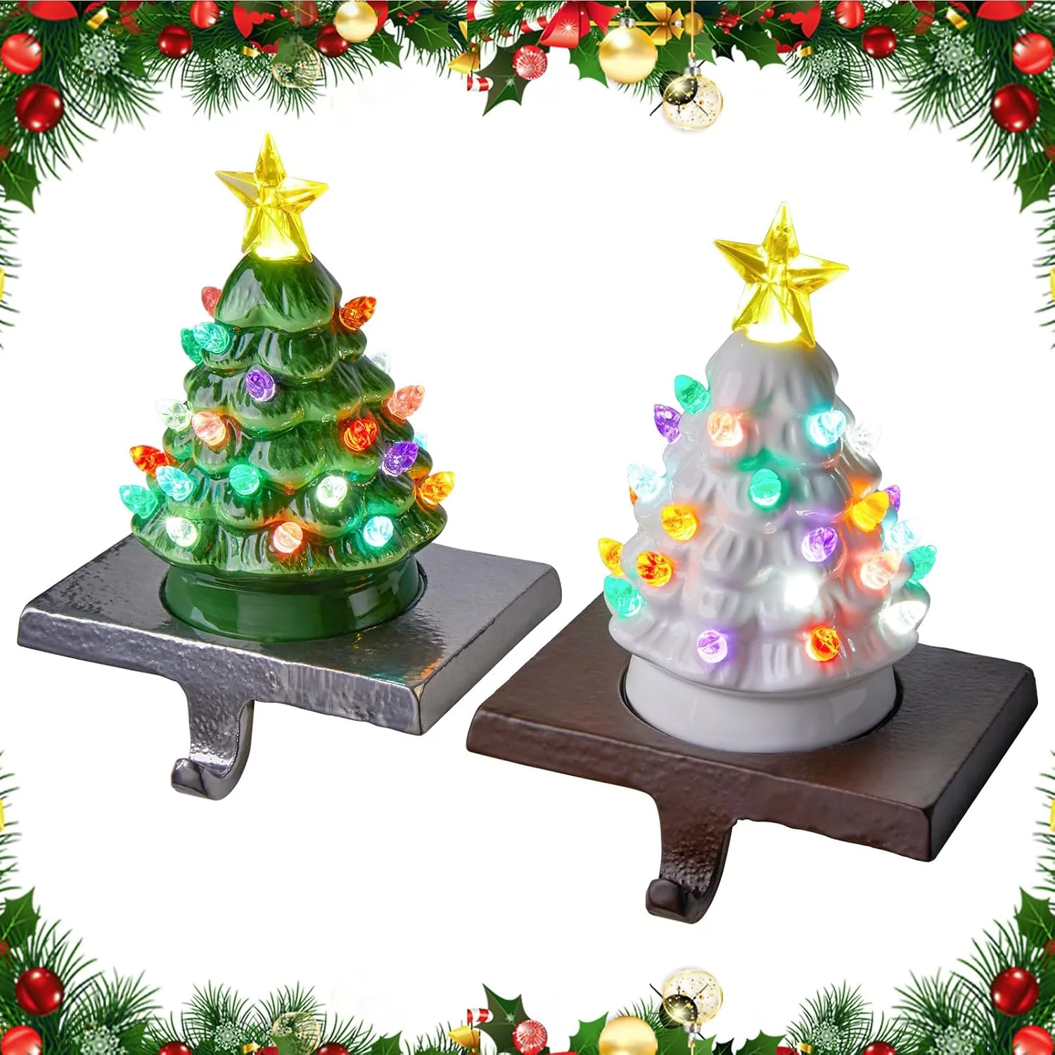 Minetom Ceramic Christmas Stocking Holders with LED, photo 2