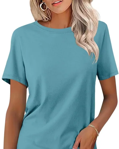 Minetom Womens Color Block T Shirts Short Sleeve Tops Summer Tees, thumbnail 25