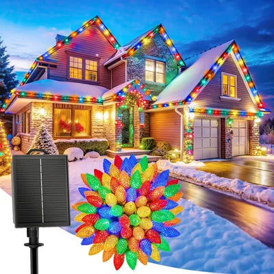 Minetom Solar Christmas Lights Outdoor, 50 LED C9 String Lights, thumbnail 1