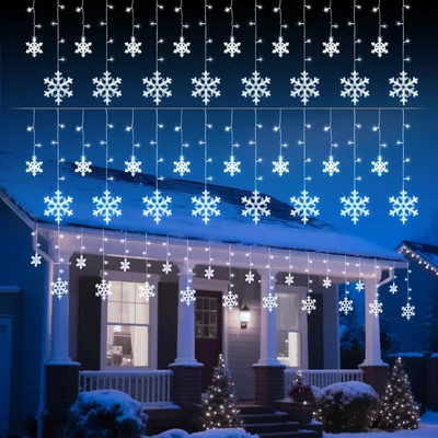 Minetom Christmas Snowflake Icicle Lights, thumbnail 3