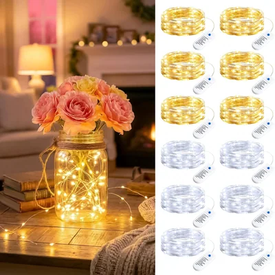 Minetom 12 Pack Warm White Battery Operated Fairy String Lights 8 Modes, thumbnail 7