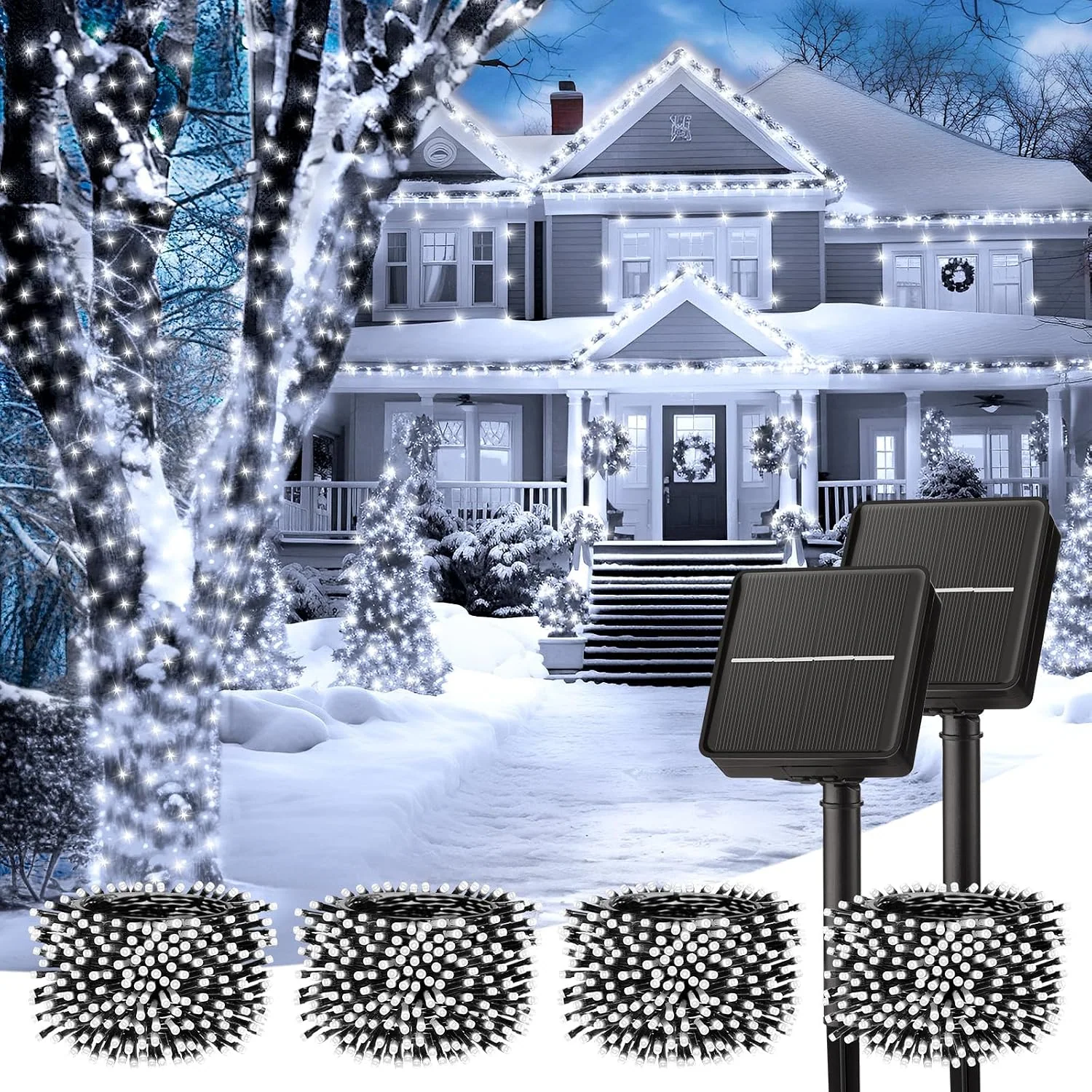 Minetom Solar Halloween Lights Outdoor, White, 40 FT 4Pack, photo 9