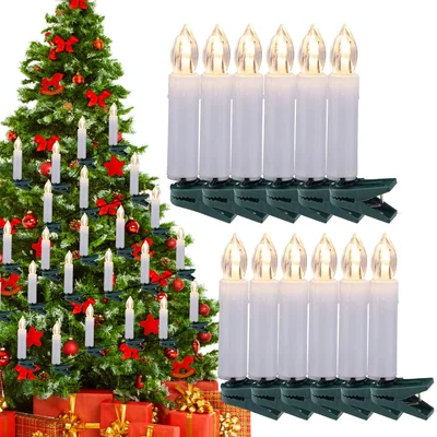Minetom 48ft 50 LED Connectable Flameless Candle Lights for Christmas Tree, thumbnail 4