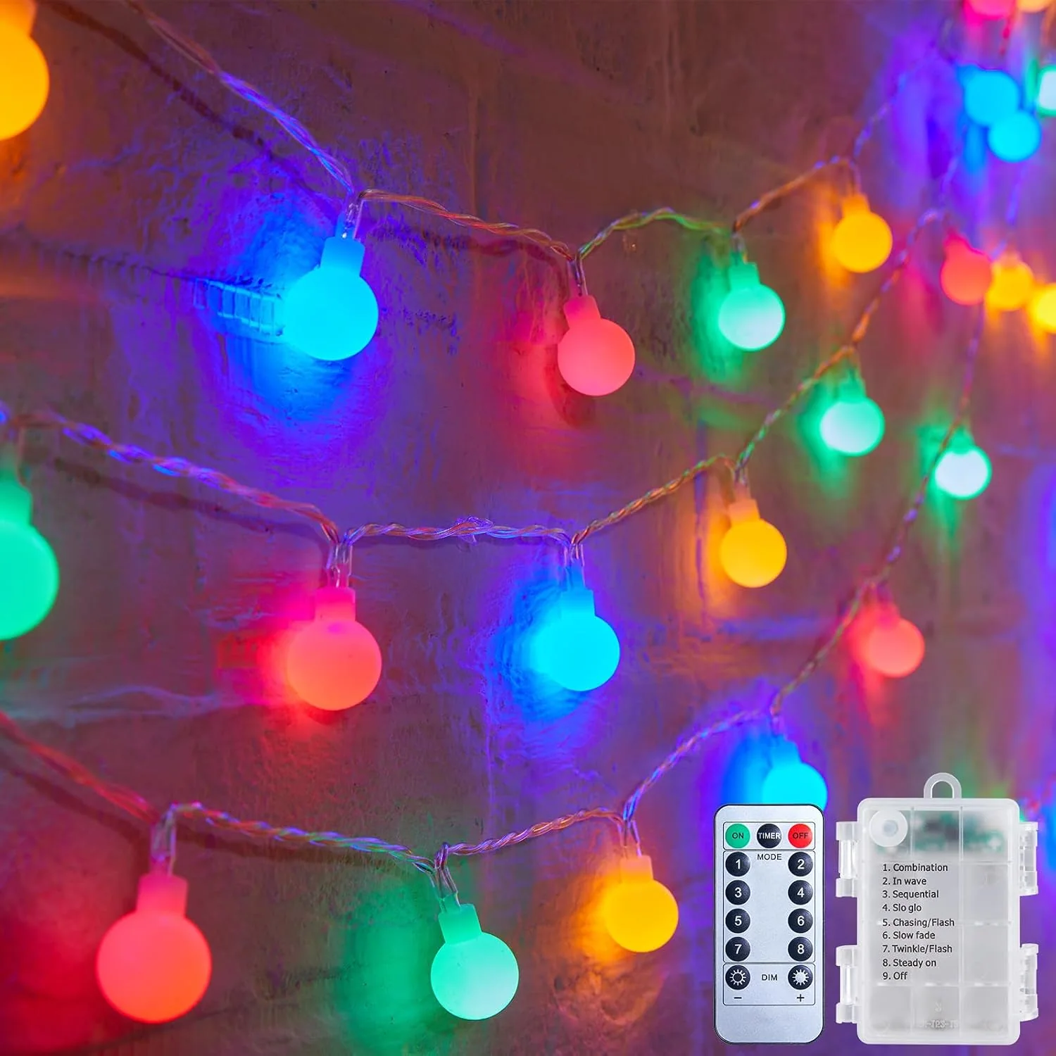 Minetom Globe String Lights Battery Operated, photo 3