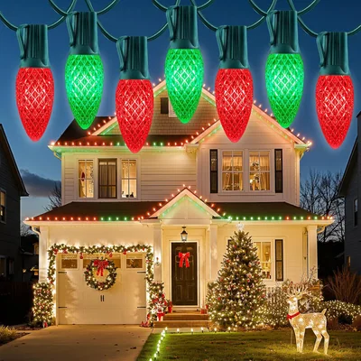 Minetom C9 Christmas Lights Outdoor, 100FT 100LED Pure White Outdoor Lights, thumbnail 8